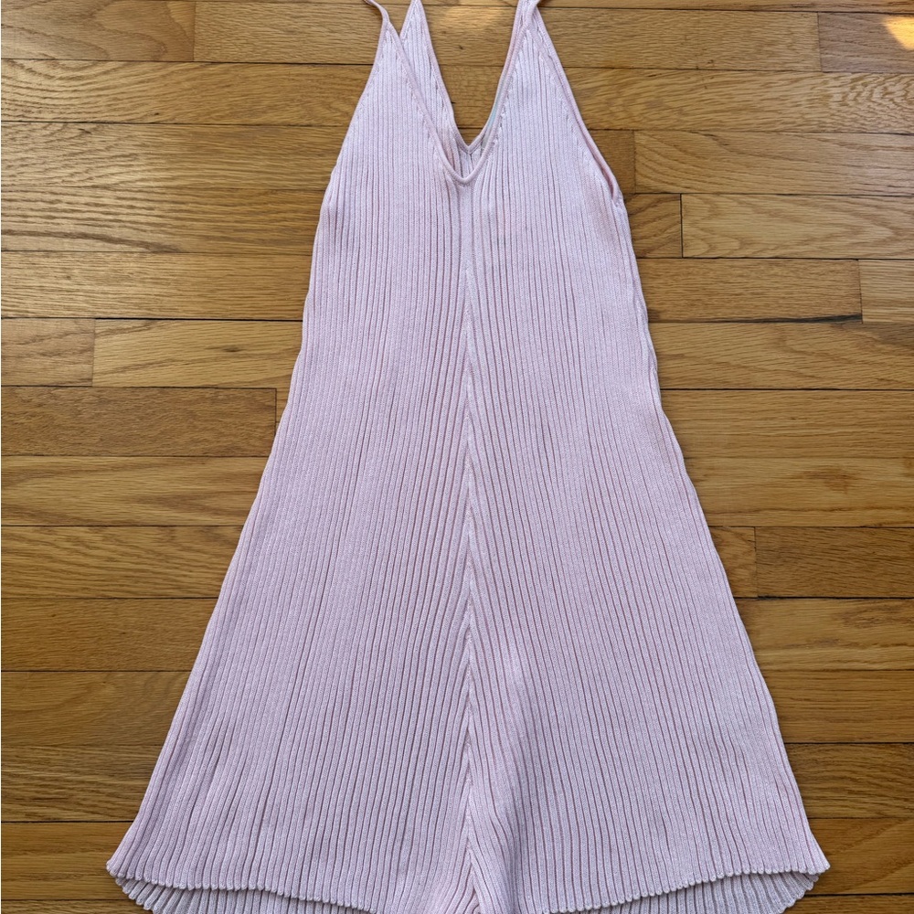 FREE PEOPLE BEACH Pink Ribbed Romper